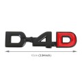 Car D4D Personalized Aluminum Alloy Decorative Stickers, Size:10 x 2.5cm (Black)