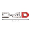 Car D4D Personalized Aluminum Alloy Decorative Stickers, Size:10 x 2.5cm (Silver)