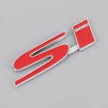 Car Si Metal Stickers Personalized Aluminum Alloy Decorative Stickers, Size:10 x 3cm (Red)