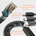 BW13 67.5W 3 in 1 Charging Cable & Dual USB Port Car Charger