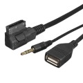For Volkswagen MDI / Audi / Bentley AMI AUX to USB + 3.5mm Car Audio Cable, Length:1.5m