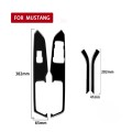 For Ford Mustang 2015-2020 4 in 1 Car Window Lift Panel Decorative Sticker, Right Drive (Black)