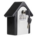 Hut Shape Password Lock Storage Box Security Box Wall Cabinet Safety Box, with 1 Key(Grey)