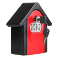 Hut Shape Password Lock Storage Box Security Box Wall Cabinet Safety Box, with 1 Key(Red)
