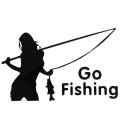 Beauty Go Fishing Styling Reflective Car Sticker, Size: 14cm x 8.5cm(Black)