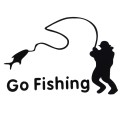 Go Fishing Styling Reflective Car Sticker, Size: 14cm x 9.5cm(Black)