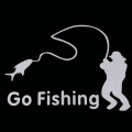 Go Fishing Styling Reflective Car Sticker, Size: 14cm x 9.5cm(Silver)