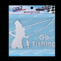 10 PCS Beauty Go Fishing Styling Reflective Car Sticker, Size: 14cm x 8.5cm(Silver)