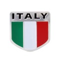 Shield Shape Metal Car Badge Decorative Sticker, Size: Small(Italy Flag 2)