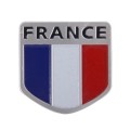 Shield Shape Metal Car Badge Decorative Sticker, Size: Small(French Flag)