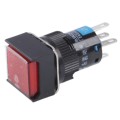 Car DIY Square Button Push Switch with LED Indicator, DC 24V(Red)