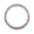 Universal Car Aluminum Steering Wheel Decoration Ring with Diamond For Start Stop Engine System(Pink