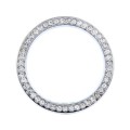Universal Car Aluminum Steering Wheel Decoration Ring with Diamond For Start Stop Engine System(Silv