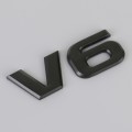 V6 Shape Car Metal Body Decorative Sticker (Black)