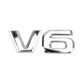V6 Shape Car Metal Body Decorative Sticker