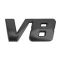 V8 Connect Shape Car Metal Body Decorative Sticker, Size : L (Black)
