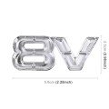 V8 Connect Shape Car Metal Body Decorative Sticker, Size : S (Silver)