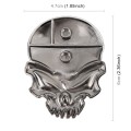 Skull Shape Car Metal Body Decorative Sticker (Silver)