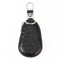 Universal Leather Crocodile Texture Waist Hanging Zipper Wallets Key Holder Bag (No Include Key)(Bla
