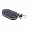 Universal Leather Crocodile Texture Waist Hanging Zipper Wallets Key Holder Bag (No Include Key)(Bla