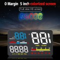D5000 OBD2 5 inch Vehicle-mounted Head Up Display Security System, Support Car Speed / Engine Revolv