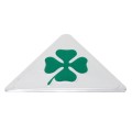 Four Leaf Clover Herb Luck Symbol Aluminum Slim Triangle Badge Emblem Labeling Sticker Styling Car D