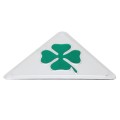 Four Leaf Clover Herb Luck Symbol Aluminum Slim Triangle Badge Emblem Labeling Sticker Styling Car D