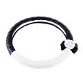 The Color Black And White Leather Car Steering Wheel Cover Sets Four Seasons General With Two Differ