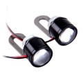 2 PCS 12V 3W Eagle Eyes LED Light For Motorcycle Wire Length: 45cm(Yellow Light)