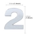 Car Vehicle Badge Emblem 3D Number Two Self-adhesive Sticker Decal, Size: 3.6*4.5*0.5cm