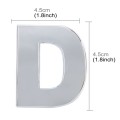 Car Vehicle Badge Emblem 3D English Letter D Self-adhesive Sticker Decal, Size: 4.5*4.5*0.5cm