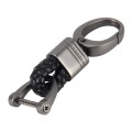 Weaving Band Metal Car Key Ring Braided Belt Key Chain(Black)