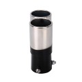 Universal Car Styling Stainless Steel Straight Double Outlets Exhaust Tail Muffler Tip Pipe(Black)