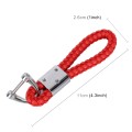 PU Leather Braided Strap Crystal Inlaid Keychain Keyring, Random Color Delivery