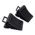2pcs Solid Rubber Wheel Chock with Handle for Vehicles Under 2.5 Tons