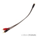 Car AV Audio Video 1 Female to 2 Male Copper Extension Cable Wiring Harness, Cable Length: 26cm