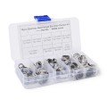 70 PCS Adjustable Single Ear Plus Stainless Steel Hydraulic Hose Clamps O-Clips Pipe Fuel Air, Insid