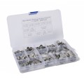 90 PCS Adjustable Single Ear Plus Stainless Steel Hydraulic Hose Clamps O-Clips Pipe Fuel Air, Insid