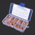 200 PCS O Shape Solid Copper Crush Washers Assorted Oil Seal Flat Ring Kit for Car / Boat  / Generat