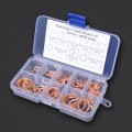 80 PCS O Shape Solid Copper Crush Washers Assorted Oil Seal Flat Ring Kit for Car / Boat  / Generato