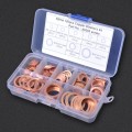 120 PCS O Shape Solid Copper Crush Washers Assorted Oil Seal Flat Ring Kit for Car / Boat  / Generat