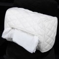 Car Auto Leather Sun Visor Backseat Hanger Tissue Box Paper Napkin Bag (Not Include Napkin)(White)