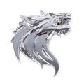 Wolf Head Shape Shining Metal Car Free Sticker(Silver)