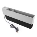 Universal Car Multi-functional Charger Console Side Pocket Seat Gap Side Storage Box, with 2 USB Por