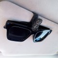 Car Mixed Color Diamond Mounted Glasses Bill Clip Holder (Black)