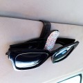 Car Mixed Color Diamond Mounted Glasses Bill Clip Holder (Colour)