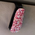 Car Mixed Color Diamond Mounted Glasses Bill Clip Holder (Pink)