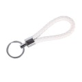 5pcs Car Key Ring Holder With Leather Strip(White)