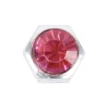 4PCS Metal Plated Hexagon Shape Universal Tire Valve Stem Cap With Pink Diamond(Pink)