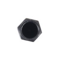 4PCS SA Metal Plated Hexagon Shape Universal Tire Valve Stem Cap(Black)